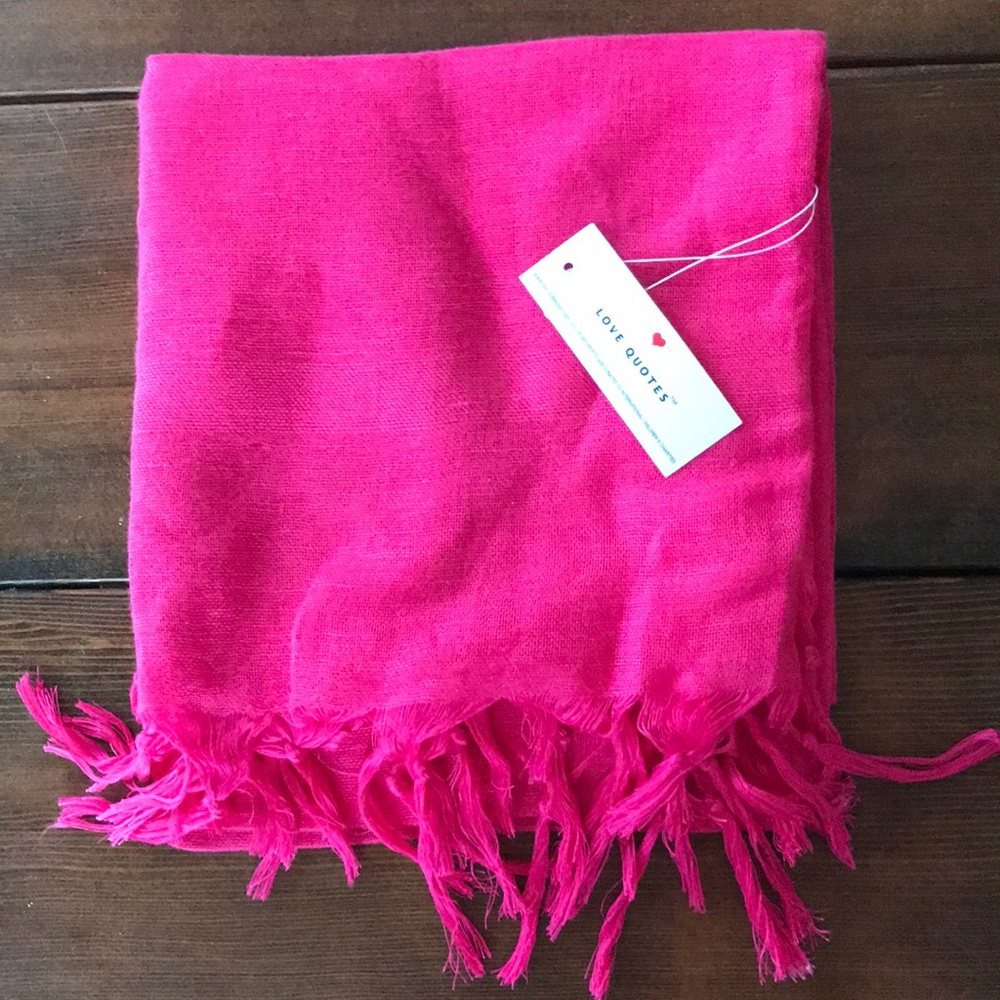 Love Quotes Tassel Linen Scarf